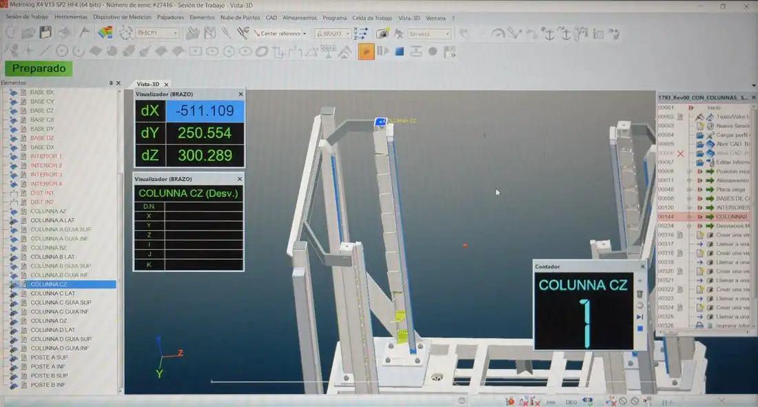 Pantalla de metrología